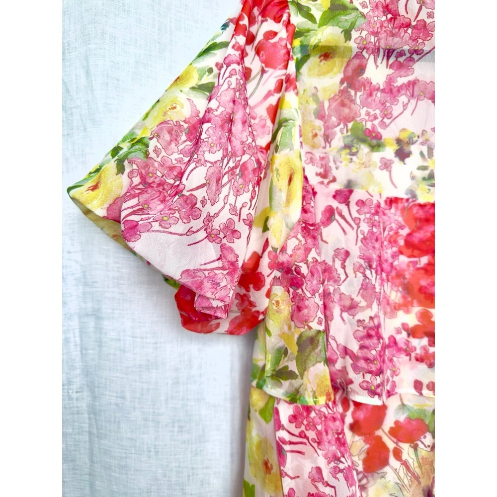 Stunning HerringStones Brand Tiered Flounce Dress Pouf Sleeve Perfect Condition - Picture 9 of 12